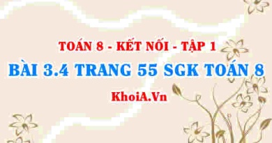 Bài 3.4 trang 55 SGK Toán 8 tập 1 Kết nối tri thức